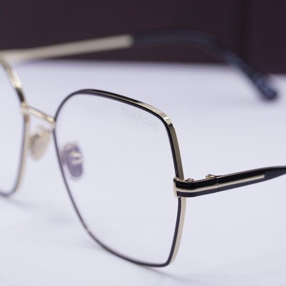Tom Ford FT5876-B 032 Butterfly Eyeglasses 56mm - Pale Gold/Black - Picture 6 of 10
